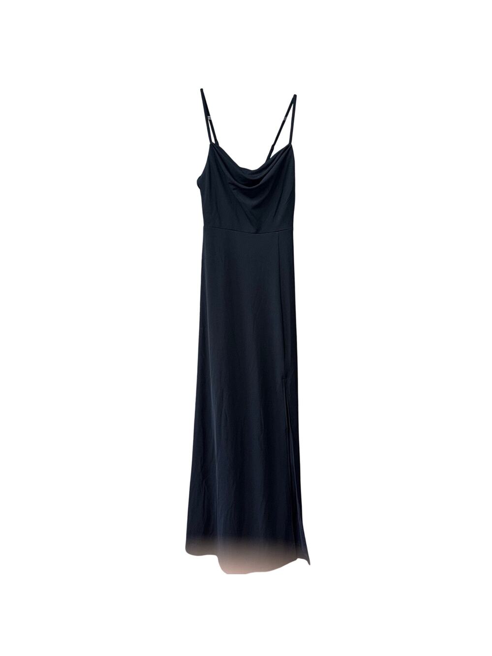 Birdy Grey Dress Womens Small Ash Dress Black Long Bridesmaid Drape Neck NEW